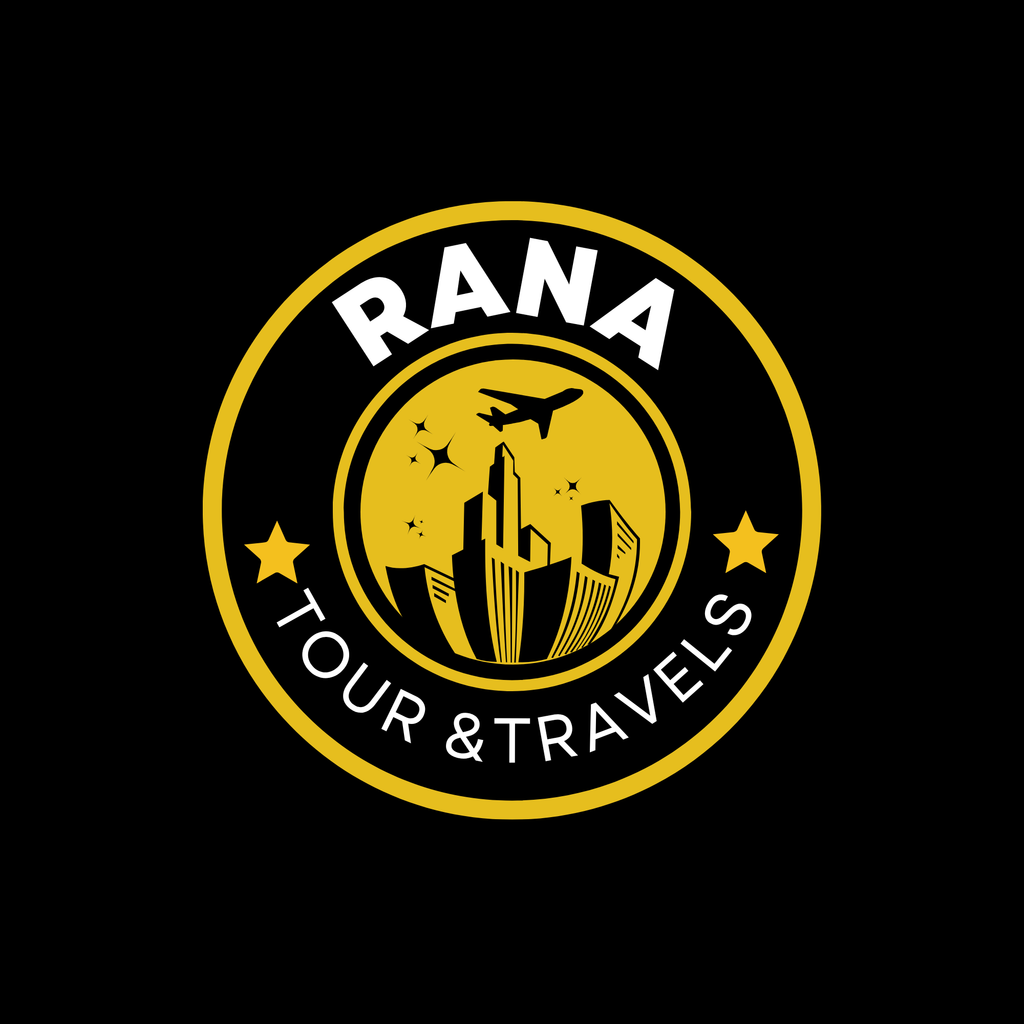 Home black yellow white circle badge illustration simple tour & travel logo